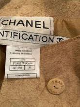 Load image into Gallery viewer, Vintage 00C, 2000 Cruise Chanel Identification Leather/Suede Rawhide Tan Jacket FR 36 US 4