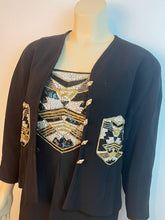 Load image into Gallery viewer, Rare Chanel 1985 Runway Haute Couture Crystal Embellished 2 Piece Dress Jacket Set