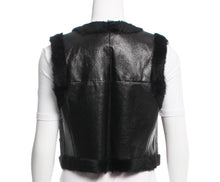 Load image into Gallery viewer, Chanel 05A 2005 Autumn Fall Leather Fur lined &amp; Trimmed Cropped Short Vest FR 40 US 4/6/8
