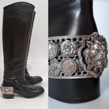 Load image into Gallery viewer, Chanel 07A Paris Monte Carlo Lion Head Icons tall black leather riding boots EU 39.5 US 8.5/9