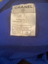 Load image into Gallery viewer, Chanel 04A 2004 Fall Royal Blue Cashmere Sweater Wrap Cardigan Top Blouse FR 38