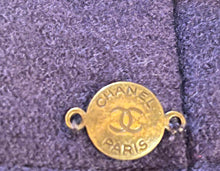 Load image into Gallery viewer, Chanel Vintage 97A 1997 Fall Navy Blue Red Trim Long Heavy Wool Winter Coat FR 38 US 4