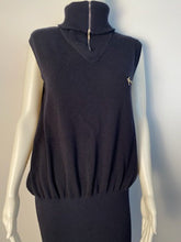 Load image into Gallery viewer, Chanel 08C 2008 Cruise Coco Line Black Sleeveless Ribbed Blouson Dress FR 38 US 6