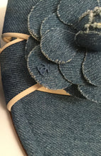 Load image into Gallery viewer, Chanel Denim camellia Flower Slip On Sandals Slides EU 38 US 7.5