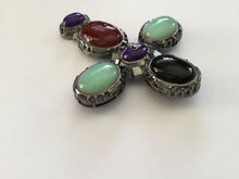 Load image into Gallery viewer, Chanel vintage 03A 2003 Fall Gripoix multicolor Glass Stone Oversized Cross Brooch Pin