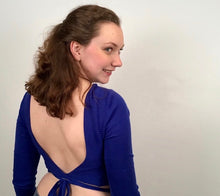 Load image into Gallery viewer, Chanel 04A 2004 Fall Royal Blue Cashmere Sweater Wrap Cardigan Top Blouse FR 38