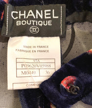 Load image into Gallery viewer, 97A, 1997 Fall Vintage Chanel sheer velvet wide leg Pant Trousers FR 36