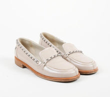 Load image into Gallery viewer, Chanel 10C 2010 Cruise Resort White patent leather chain loafers EU 38 US 7/7.5 Narrow