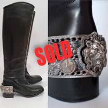 Load image into Gallery viewer, Chanel 07A Paris Monte Carlo Lion Head Icons tall black leather riding boots EU 39.5 US 8.5/9