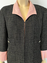 Load image into Gallery viewer, Chanel 12S 2012 Summer Black Metallic Tweed Pink Jacket FR 44 US 8/10