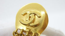 Load image into Gallery viewer, Chanel 96P Vintage dangle fringe gold plated CC clip on earrings
