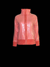 Load image into Gallery viewer, Chanel 2008 Cruise 08C Salmon Coral Orange Sequin Terry Cloth Bomber Jacket FR 40