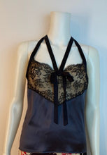 Load image into Gallery viewer, Rare Chanel 05P, 2005 Spring Black Satin Lace Blouse Top FR 36 US 6/8