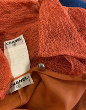 Load image into Gallery viewer, Vintage Chanel 02P, 2002 Spring 2-piece Orange Top Blouse Camisole sheer Lace Set FR 38