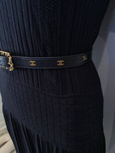 Load image into Gallery viewer, 96C Chanel Vintage Rare Black Leather CC Logos Belt Sz 65/26 US 2/4