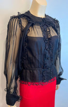 Load image into Gallery viewer, Rare Chanel 08A 2008 Fall Black Silk Chiffon Blouse Camisole Top FR 38 US 4/6