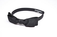Load image into Gallery viewer, Chanel Black Satin Bow HeadBand Hair Accessory