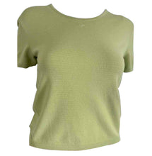 Load image into Gallery viewer, Vintage Chanel 98P, 1998 Spring Vintage Green Short Sleeve CC Logo Blouse Top FR 38 US 4/6