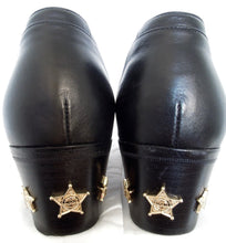 Load image into Gallery viewer, Chanel Paris Dallas 2014 black leather pull on star Ankle boots booties EU 39.5 US 8.5/9