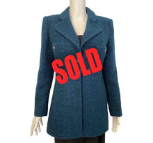Load image into Gallery viewer, 97A, 1997 Fall Chanel Vintage emerald green Boucle wool blazer long jacket FR 40 US 6/8