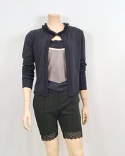 Load image into Gallery viewer, Vintage Chanel 02C 2002 Cruise Resort Twinset Spaghetti Strap Top Cardigan Navy Blue White FR 34 US 2