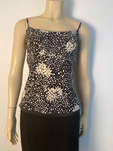 Load image into Gallery viewer, Vintage Chanel 02A, 2002 Fall Silk with Pearl trim CC logo Camisole Blouse Top FR 40