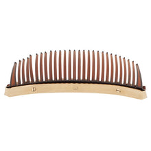 Load image into Gallery viewer, Chanel 2013 Bordeaux Burgundy Leather Hair Decorative  Accessory Comb Barrette Gold CC Logos