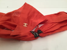 Load image into Gallery viewer, Chanel 08C Orange Cotton Scarf Neckerchief Headband headscarf Bandana