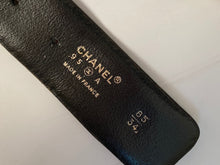 Load image into Gallery viewer, 95A 1995 Fall Vintage Chanel gold chain black leather belt sz 85/34