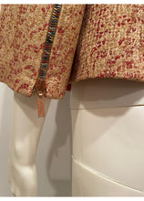 Load image into Gallery viewer, Chanel 01P 2001 Spring Vintage Skirt Suit w Leather Collar FR 42 US 8/10