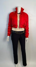 Load image into Gallery viewer, Chanel Identification 03A 2003 Fall Bomber Jacket Red Reversible CC Logo Sport Coat FR 38