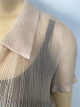 Load image into Gallery viewer, Chanel 04C 2004 Cruise Silk Chiffon Short Sleeve Sheer Drawstring Beige Ecru Blouse Top FR 36 US 2/4