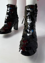 Load image into Gallery viewer, Chanel Black Sequin embellished ankle Boots Booties EU 37 US 6/6.5