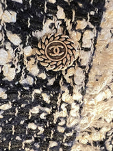 Load image into Gallery viewer, Chanel 05A 2005 Fall Dark Navy Blue and White Skirt Suit Set US 6/8