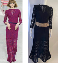 Load image into Gallery viewer, NWT Chanel 14P 2014 Spring Black Maxi Crochet Dress FR 38