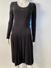 Load image into Gallery viewer, Chanel 05A Black Long Sleeve Ribbed CC Logo Sweater Dress FR 38 US 4/6