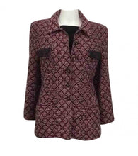 Load image into Gallery viewer, 95P, 1995 Spring Vintage Chanel Pink Black Boucle Wool Tweed Dress Jacket Blazer US 6