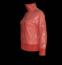 Load image into Gallery viewer, Chanel 2008 Cruise 08C Salmon Coral Orange Sequin Terry Cloth Bomber Jacket FR 40