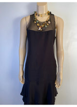 Load image into Gallery viewer, Chanel 03P 2003 Spring Silk Chiffon Black Dress FR 38
