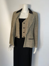 Load image into Gallery viewer, Chanel 02P, 2002 Spring pastel olive green Black Beige Tweed Vest attached jacket Blazer FR 36