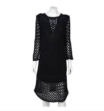 Load image into Gallery viewer, NWT Chanel 14P 2014 Spring Black Maxi Crochet Dress FR 38
