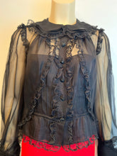 Load image into Gallery viewer, Rare Chanel 08A 2008 Fall Black Silk Chiffon Blouse Camisole Top FR 38 US 4/6