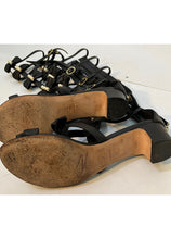 Load image into Gallery viewer, Chanel 16S 2016 Summer Tall Gladiator Sandals w Leather Bows and Pearls EU 37.5C US 7/7.5