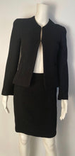 Load image into Gallery viewer, Vintage Chanel 98P, 1998 Spring black boucle wool skirt suit US 2/4