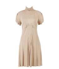 Load image into Gallery viewer, Chanel 07A 2007 Fall Autumn short sleeve blush beige dress FR 38 US 4