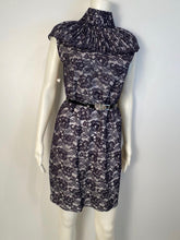 Load image into Gallery viewer, Chanel Navy Blue Cotton Camellia Floral Print Lace Dress FR 42 US 6