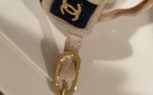 Load image into Gallery viewer, Chanel 08C, 2008 Cruise suede red white blue cork sandal strap Heels EU 37 US 6.5/7