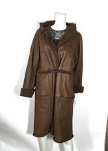 Load image into Gallery viewer, Chanel Brown Long Fall 2012 RTW Leather Shearling Coat Jacket FR 40 US 6