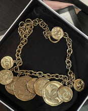 Load image into Gallery viewer, Rare Chanel 09A 2009 Fall 13 CC Logos Gold Coin Discs Medallion Chain Necklace