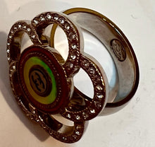 Load image into Gallery viewer, Chanel 17S 2017 Spring Summer Camellia Flower Crystals Ring Size 6 3/4